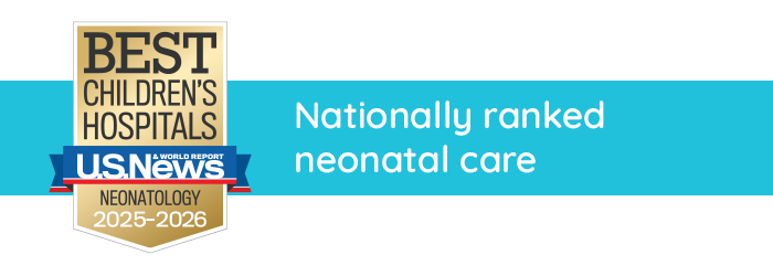 Badge with USNWR ranking for neonatology