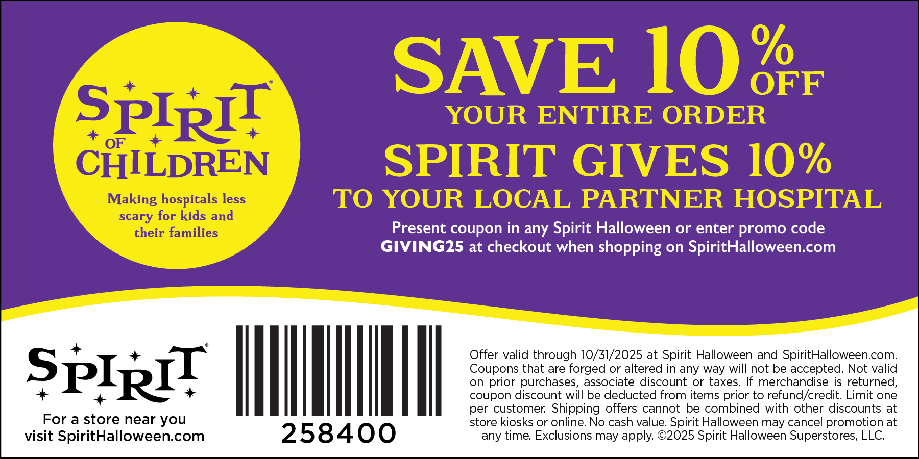 Spirit of Children logo with 2025 coupon